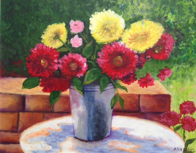 Flores 40 x 50 cm Acrlica sobre Tela   2015